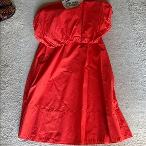 Cotton Poplin Maxi Skirt Set in Blood Orange size L